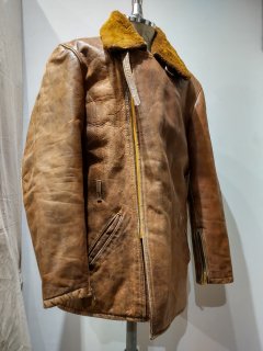Mouton Leather Car Coat Jacket 
