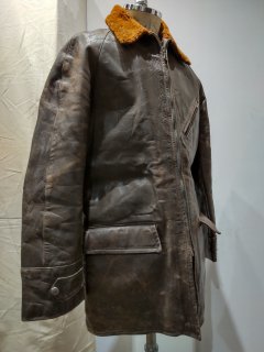 ALLIS Leather Car Coat Jacket 