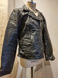 80's MADE IN ENGLAND Ladies Studs Double Leather Jacket 