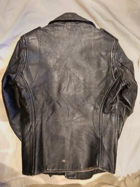 70's THIS GENUINE LEATHER GARMENT Double Riders Jacket - neon-leather