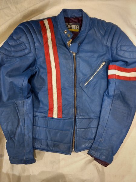 80's MEDE IN Sweden JOFAMA Tricolor Color Single riders jacket