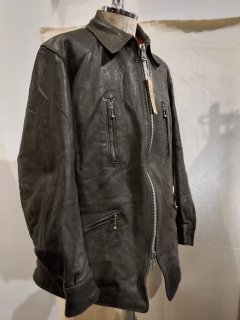 70s MADE IN ENGLAND Leather Car Coat Jacket