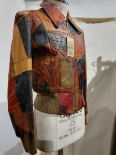 70's Rib Patchwork Leather Jacket 