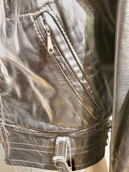 70's Cal Leather Double riders jacket - neon-leather