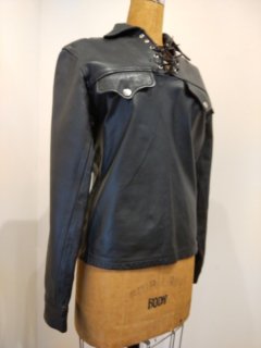 80's Lace-up pullover Leather jacket