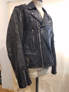 <img class='new_mark_img1' src='https://img.shop-pro.jp/img/new/icons1.gif' style='border:none;display:inline;margin:0px;padding:0px;width:auto;' />80's Campri Splicing double riders jacket 