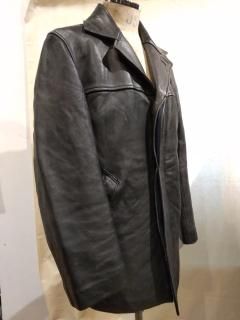 French Fire Fighter Leather Coat 