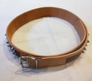 Studs Leather Belt（茶色） 