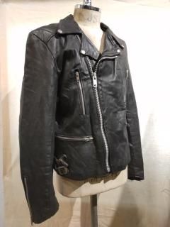80's Patted Double Riders Leather Jacket LIGHTNING Type 