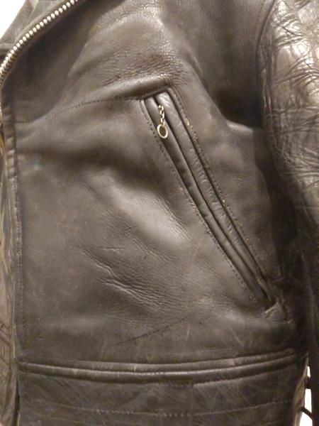 60's Cal Leather Double riders jacket - neon-leather