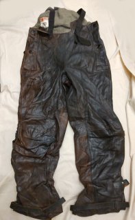 40's Leather Swedish Military Leather tankers pants