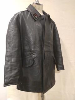 French Fire Fighter Leather Coat 