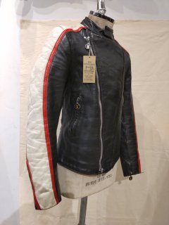 French MOTO CUIR 2Tone Leather Jacket 