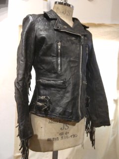 80's Ladies Fringe Double Leather Jacket