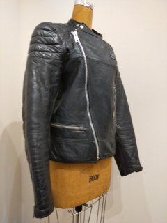 80's French Double Leather Jacket Monza Type 