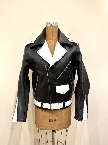 2tone Double Leather Jacket(受注製作商品) - neon-leather 2tone Double Leather Jacket(受注製作商品) - neon-leather