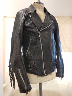 80's Fringe Double Riders Leather Jacket LIGHTNING Type 1