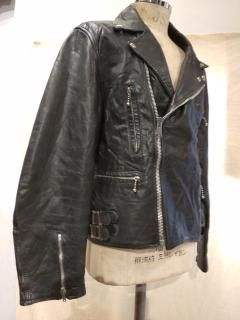 80's MADE IN Denmark Double Riders Leather Jacket LIGHTNING Type