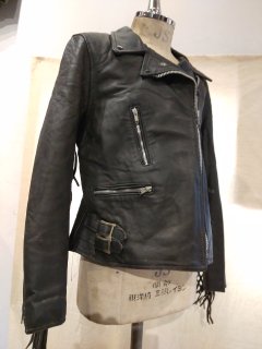 80's Ladies Fringe Double Leather Jacket 