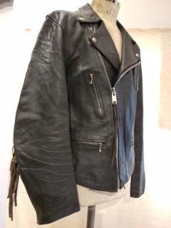 80's Fringe Double Riders Leather Jacket LIGHTNING Type