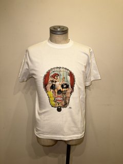 SKULL 'DAMASHIE' Tシャツ art by NAOYA(white)