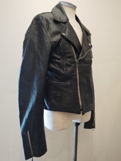 70's ALBECK Double Leather Jacket LIGHTNING Type