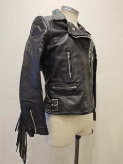 80's Ladies Fringe Double Leather Jacket 