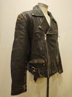 80's Sheepskin Pated Double Riders Leather Jacket LIGHTNING Type 
