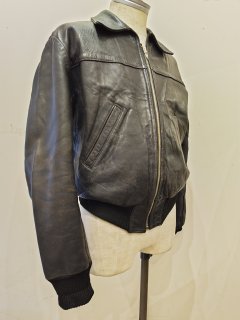 50~60's German Rib Leather Jacket