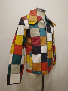 70's Cuir PANDA Patchwork Leather Jacket