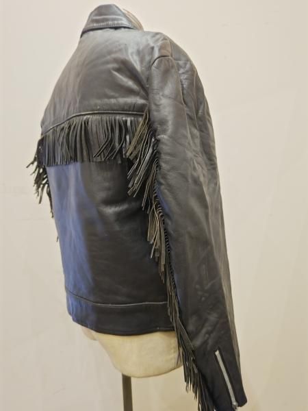 70's MASCOT Fringe Single riders jacket - neon-leather