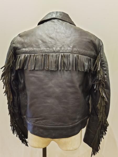 70's MASCOT Fringe Single riders jacket - neon-leather
