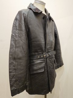 French Fire Fighter Leather Coat 