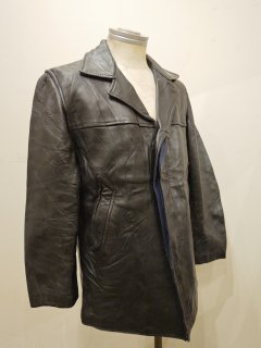 50's~60's French leather coat 