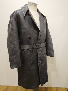 French Fire Fighter Leather Coat 