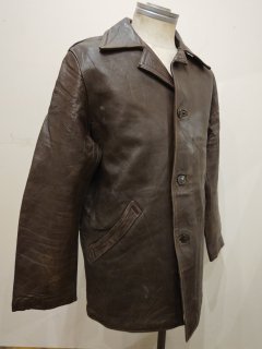 50's~60's French leather coat