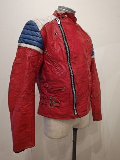 80's Tricolor Color Double riders jacket