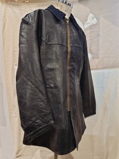 40's Haga Kvalitet Swedish Miliary Leather Coat 