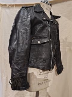 WAY OF LIFE Fringe Double Riders Leather Jacket 