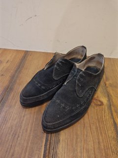 Black Suede Rubber Sole Shoes 
