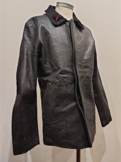50's~60's French Fire Fighter leather coat 