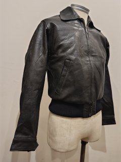 50~60's German Rib Leather Jacket