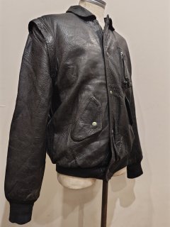 80's French Rib Leather Jacket 