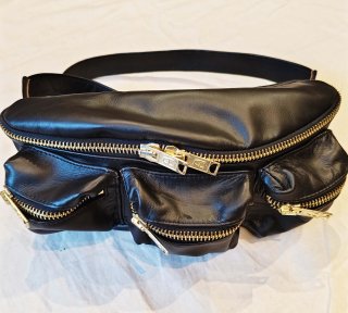 Leather hip zip Bag (Albert ZIPP gold) 