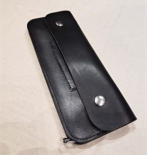 NEON Leather Garment Long Tracker Wallet (Black)