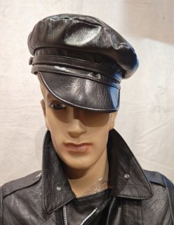 Leather Biker Cap