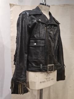 70's WIND CHEATER Double Leather Jacket 