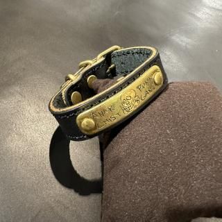 Dog collar Leather Wristband (anarchist punk...)