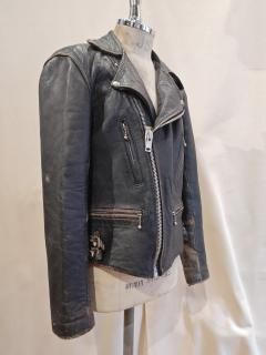 80's MADE IN ENGLAND Sheep Leather Double Riders Jacket