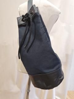 LeatherCotton laundry bag